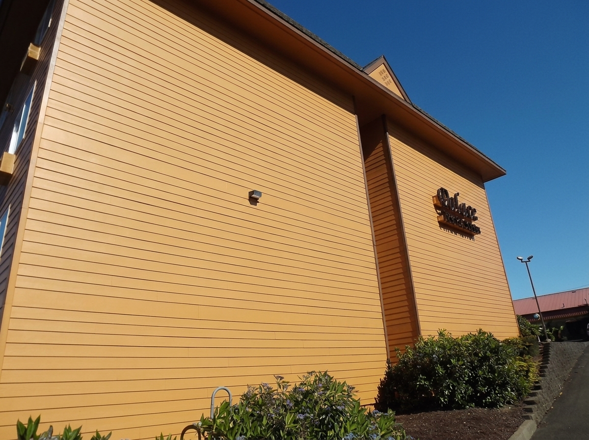 Palace Inn Hotel - Terracotta Orange & Cedar Brown Finish